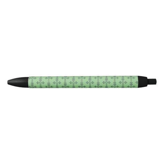 Stylo Noir Croix chrétienne typique (Devant)