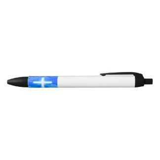 Stylo Noir Croix de chrétien personnalisable de Jésus-Christ