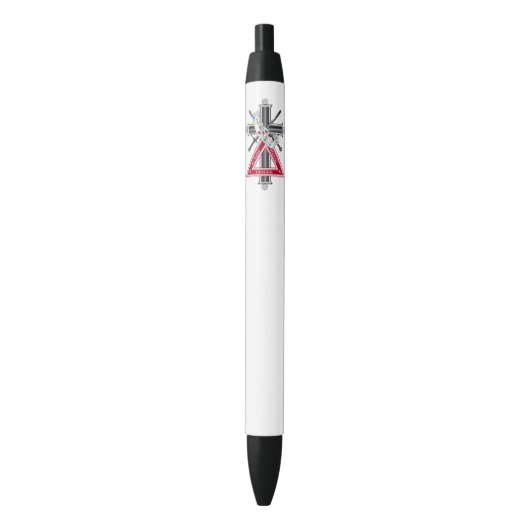 Stylo Noir Croix freemasonique (devant Vertical)
