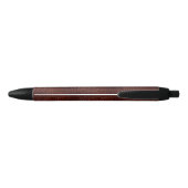 Stylo Noir Cuir Brun Faux Personnalisé en Relief (Dos)