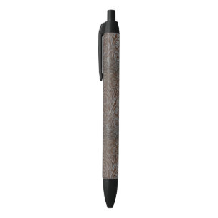 Stylo Noir Cuir brun rustique de pays occidental de cowboy