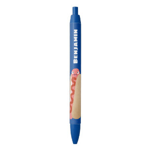 Stylo Noir Curieux hot dog Weiner dessin animé
