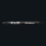 Stylo Noir Custom 21st Birthday Cadeau 21 en 23 Est 2002<br><div class="desc">Custom 21st Birthday Celebration 21 in 23 Est 2002 Cadeaux d'anniversaire!</div>