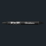 Stylo Noir Custom 21st Birthday Cadeau 21 en 23 Est 2002<br><div class="desc">Custom 21st Birthday Celebration 21 in 23 Est 2002 Cadeaux d'anniversaire!</div>