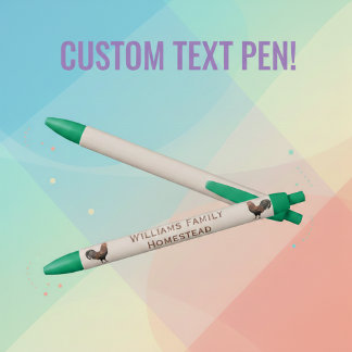 Stylo Noir Custom Homestead Name with Roosters Pen