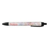 Stylo Noir Custom Kids Artwork, deux mignonnes souris, fleurs (Bas)