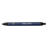 Stylo Noir Custom Name Luxury Royal Elegant Monogran  (Devant)