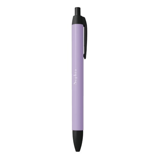 Stylo Noir Custom Stylish Pale Purple Pen with Your Name (Bas (Vertical))