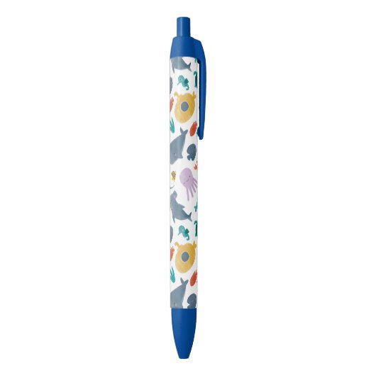 Stylo Noir Cute Aquarelle Océan Animaux Motif (Bas (Vertical))