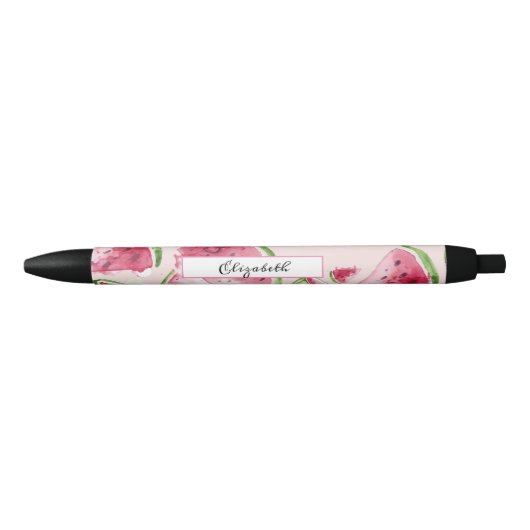 Stylo Noir Cute Aquarelle Pink (Devant)