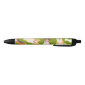 Stylo Noir Cute Corgi Motif Vert (Bas)