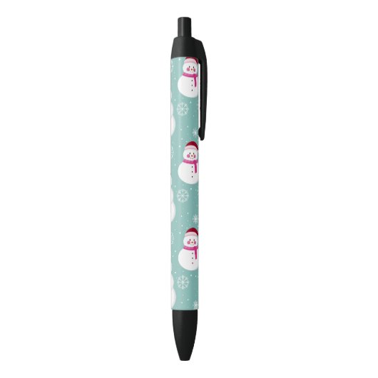 Stylo Noir Cute Festif Hiver Rose Frosty Snowman (Bas (Vertical))