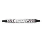 Stylo Noir Cute fille rose Empreinte de léopard enseignant vi (Devant)