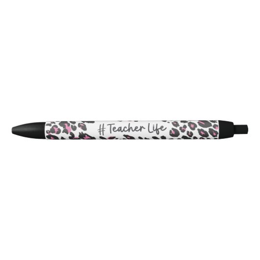 Stylo Noir Cute fille rose Empreinte de léopard enseignant vi (Devant)