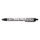 Stylo Noir Cute fille rose Empreinte de léopard enseignant vi (Bas)