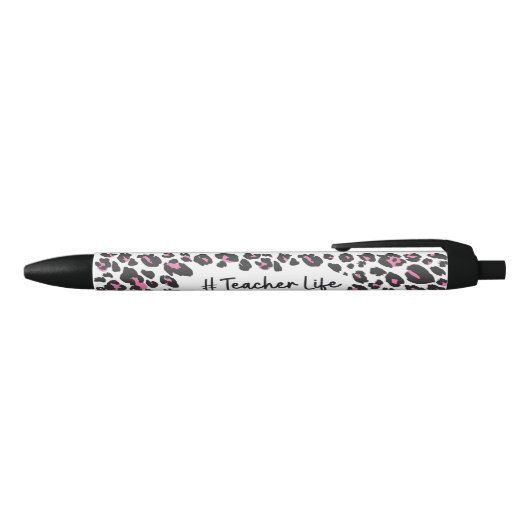 Stylo Noir Cute fille rose Empreinte de léopard enseignant vi (Haut)