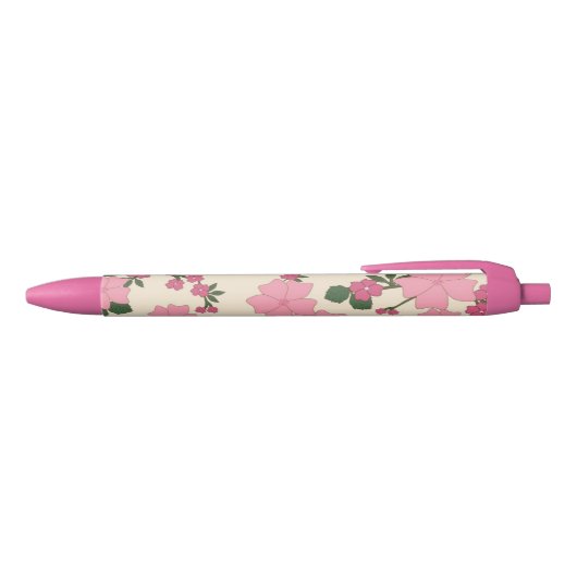 Stylo Noir Cute Girly Pink Flower Pattern (Haut)