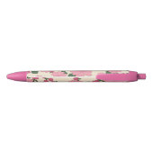 Stylo Noir Cute Girly Pink Flower Pattern (Dos)