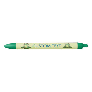 Stylo Noir Cute Green Frog Personalized Pen
