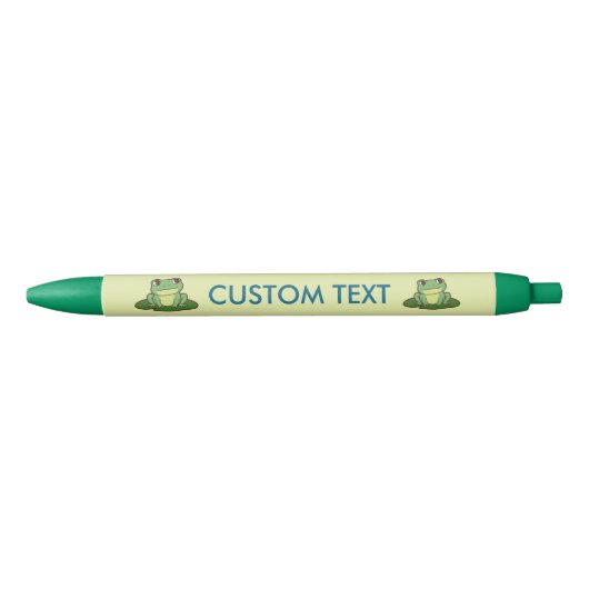 Stylo Noir Cute Green Frog Personalized Pen (Devant)