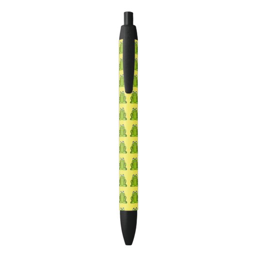 Stylo Noir Cute grenouille souriante (Dos (Vertical))