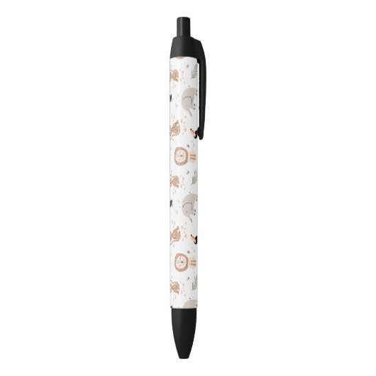 Stylo Noir Cute Jungle Rainforest Animaux Motif (Bas (Vertical))