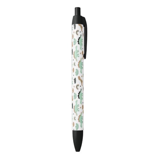 Stylo Noir Cute Mint Green Dinosaur Motif (Bas (Vertical))