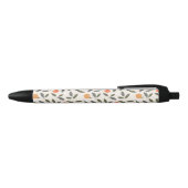 Stylo Noir Cute Orange et Motif Feuille (Haut)