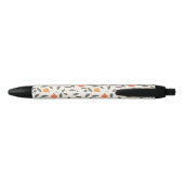Stylo Noir Cute Orange et Motif Feuille (Dos)