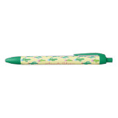 Stylo Noir Cute Pastel Cactus Monogram Nom du script (Haut)