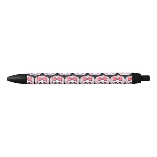 Stylo Noir Cute Pastel Goth Skull with Bow (Devant)