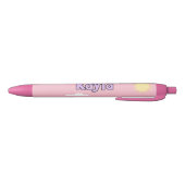 Stylo Noir Cute Pastel Pink Nom Nuages École Étudiant (Bas)