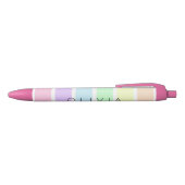 Stylo Noir Cute Pastel Rainbow Stripe Multicolore (Haut)