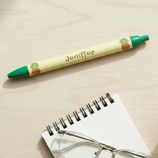 Stylo Noir Cute Pineapple Pens with Name