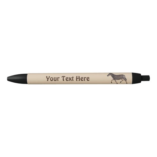 Stylo Noir Cute Polka Dot Zebra (Devant)