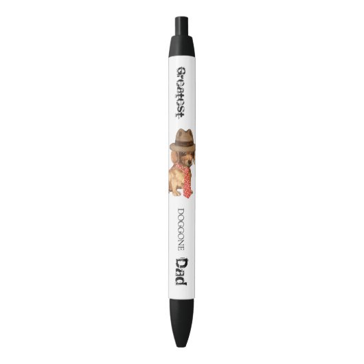 Stylo Noir Dachshund Papa (devant Vertical)