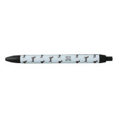 Stylo Noir Dachshunds Chiens Motif Monogramme (Devant)