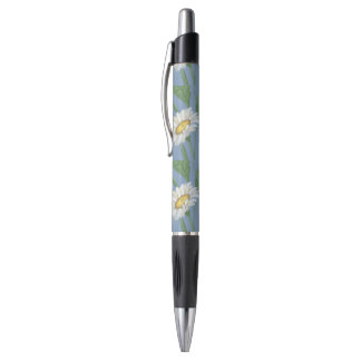 Stylo noir Daisy blanche