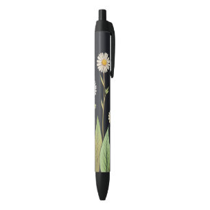Stylo Noir Daisy dans la nuit
