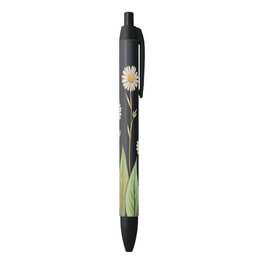 Stylo Noir Daisy dans la nuit (Bas (Vertical))
