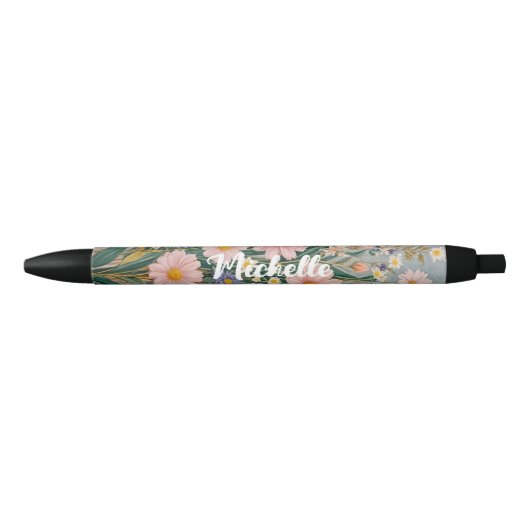 Stylo Noir Daisy Dreamscape Personnalisé (Devant)