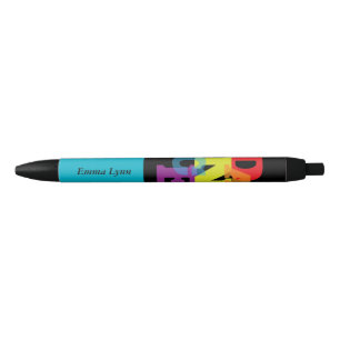 Stylo Noir Danse arc-en-ciel verticale