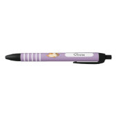 Stylo Noir Danser Danser Chat Orange, Personnalisé, Violet (Bas)