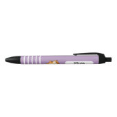 Stylo Noir Danser Danser Chat Orange, Personnalisé, Violet (Haut)