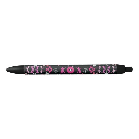 Stylo Noir Danseuse rose Motif Décor Maison (Devant)