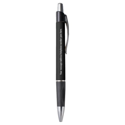 Stylo Noir de charbon personnalisable (Bas (Vertical))