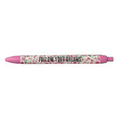 Stylo Noir De jolies roses roses (Devant)