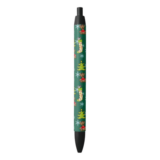 Stylo Noir décorations de Noël joyeuses (devant Vertical)