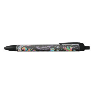 Stylo Noir Défilé drôle de forces neurodivergentes ADHD Art