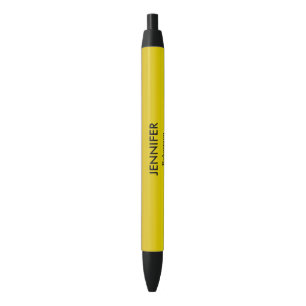 Stylo Noir dégradé d'or de nom personnalisé